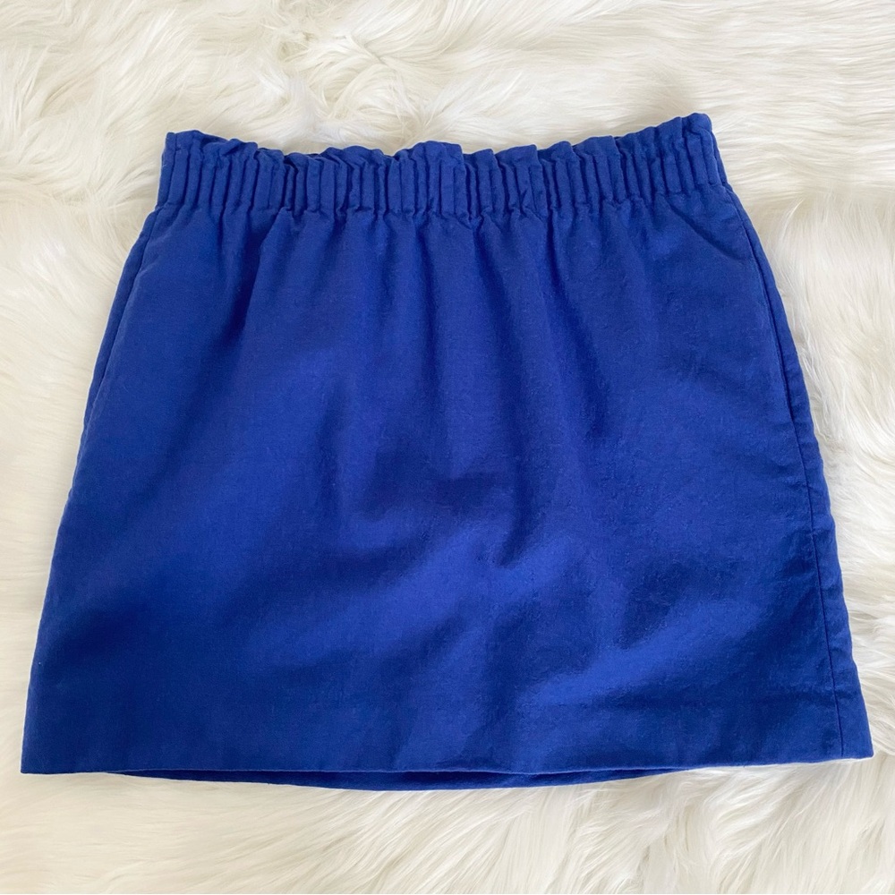 J. Crew Blue Smocked Elastic Waist Skirt